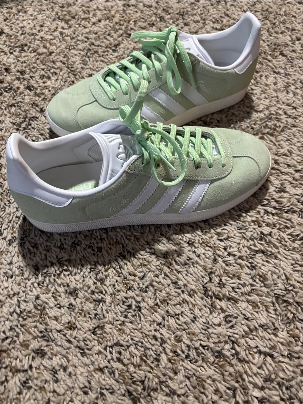 adidas Gazelle Sneakers in Pale Green and White - Picture 5 of 8